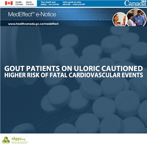 MedEffect e-Notice from Health Canada | Uloric Associated with Risk of Higher Fatal Outcomes