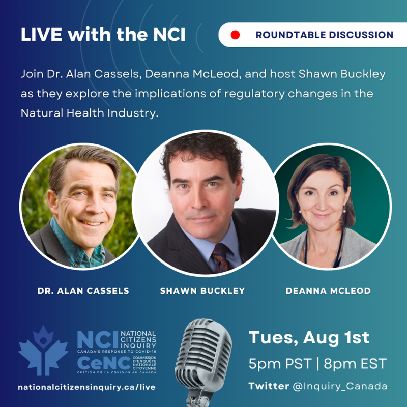 NCI Roundtable Discussion August 1 at 5pm PT / 8pm ET